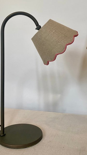 Pink Linen Scallop Lampshade