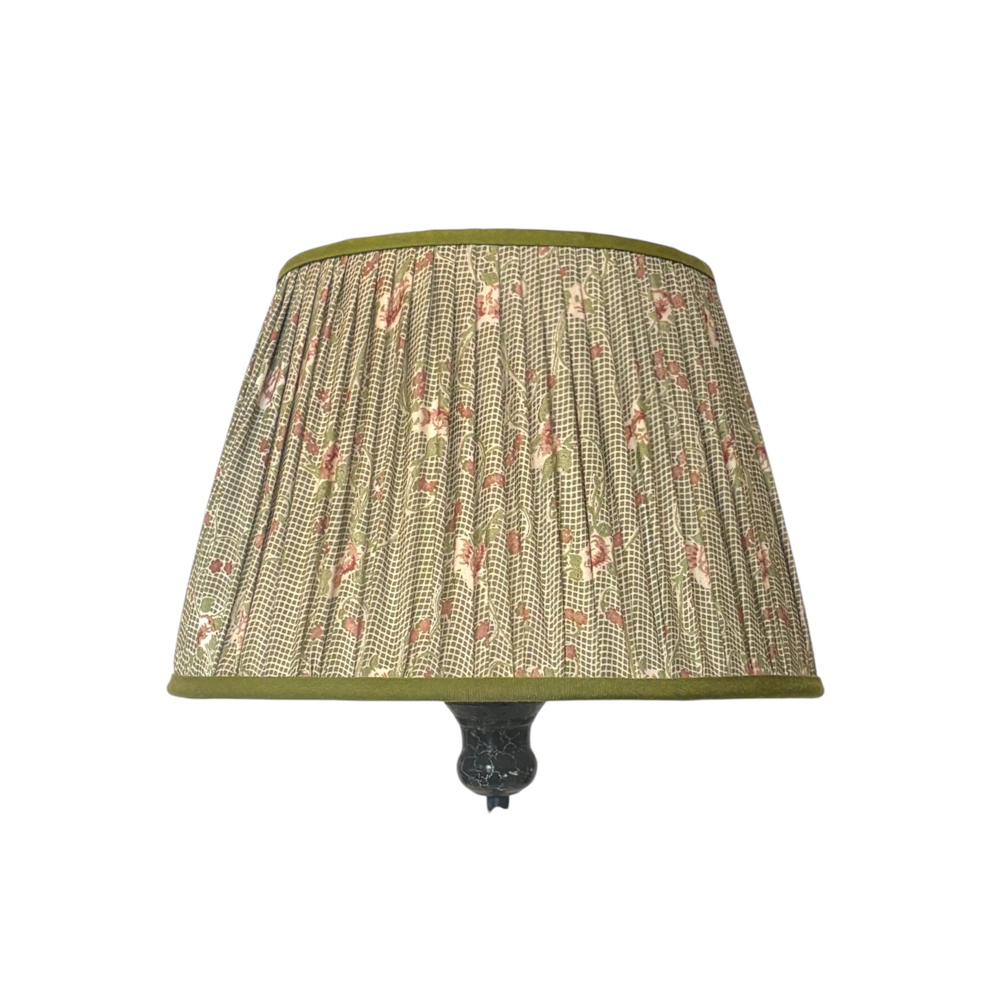 Green trellis silk lampshade 30cm