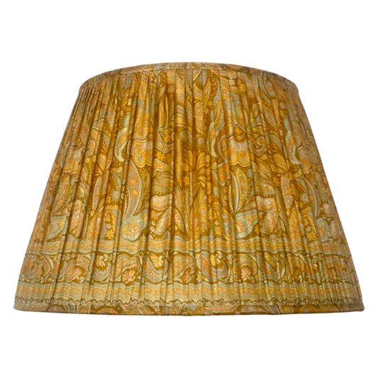 Apricot and aqua paisley silk lampshade