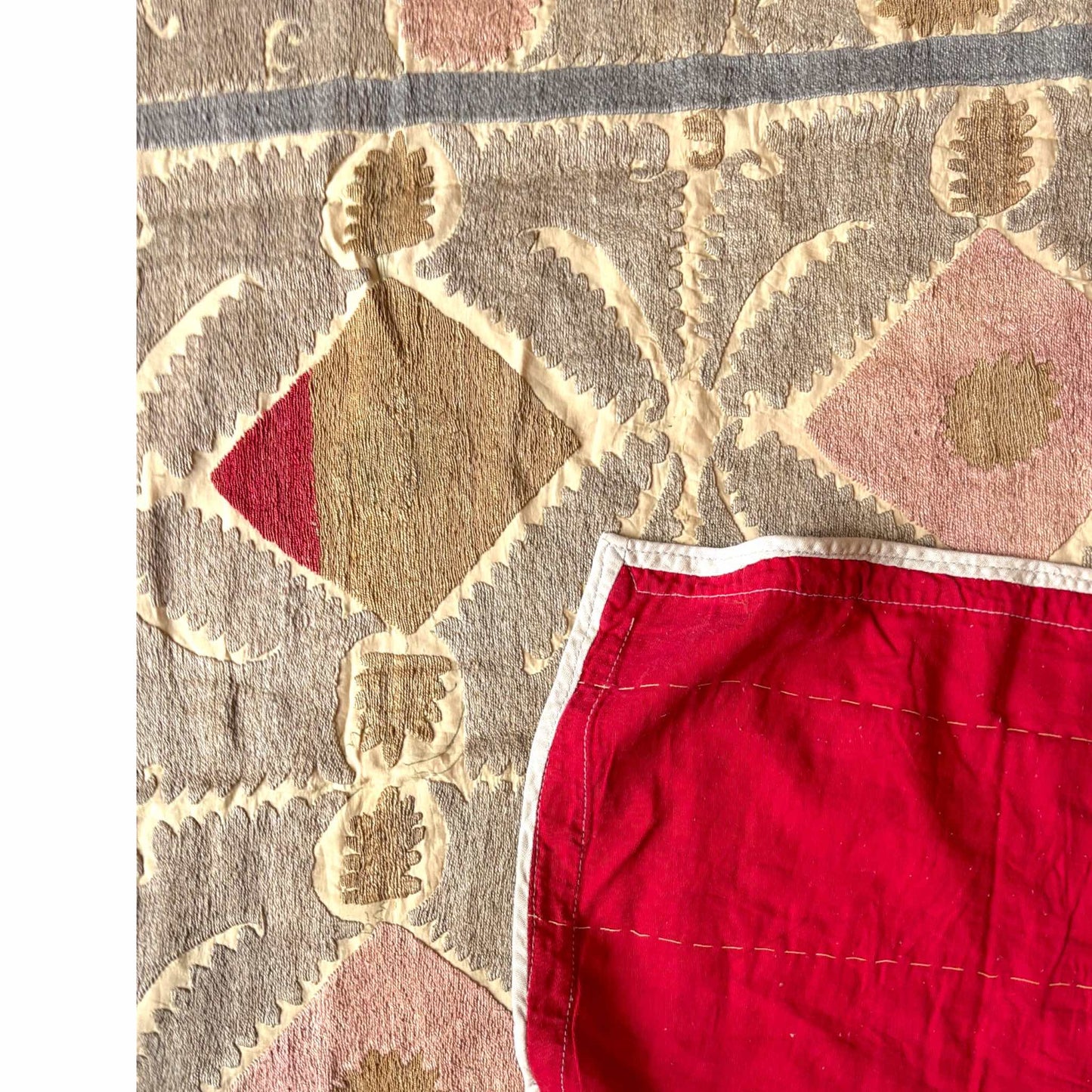 Suzani square panel with back fabric