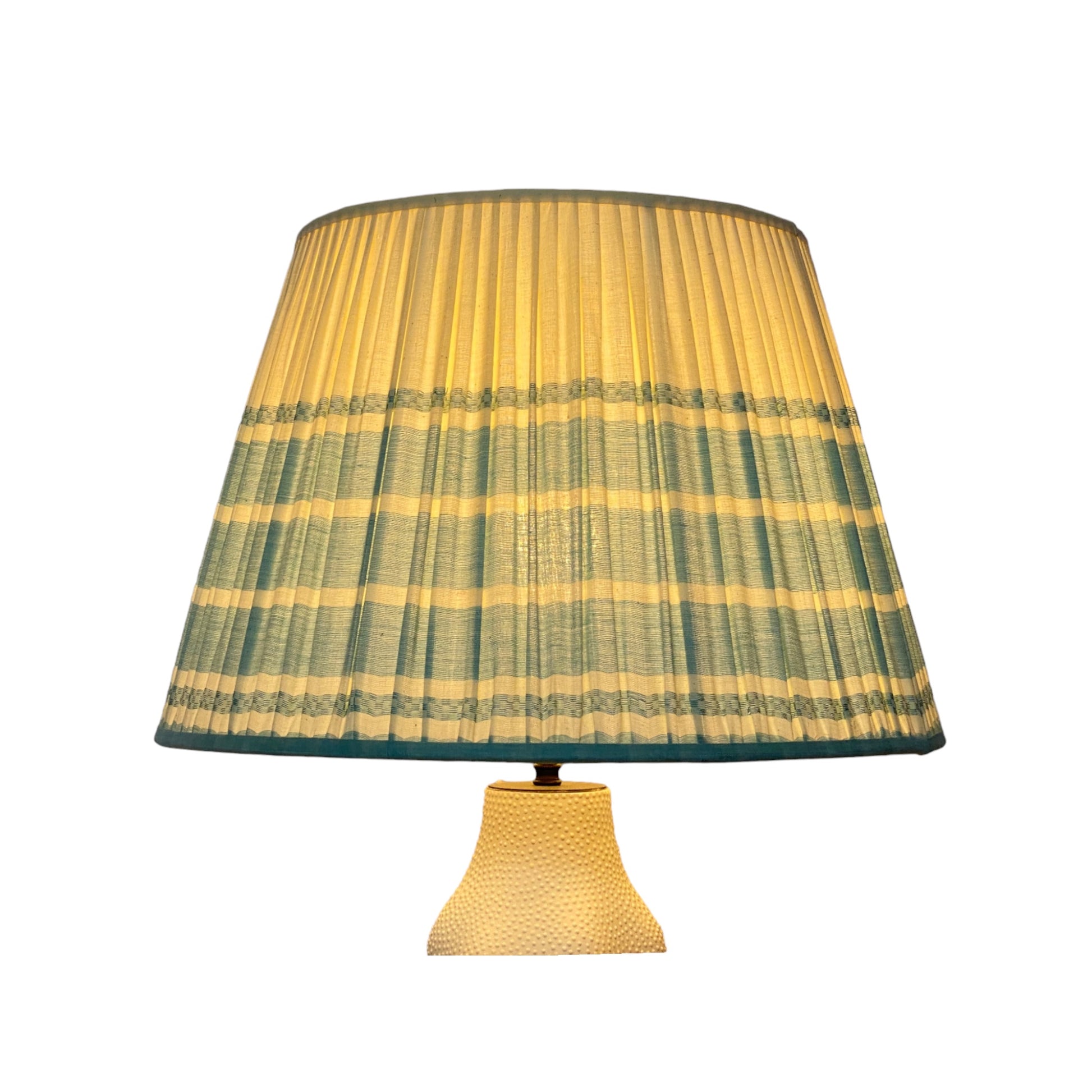 Blue Assam lampshade lit