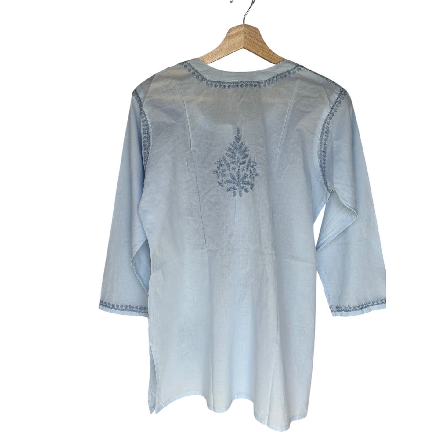 Blue cotton kurta back