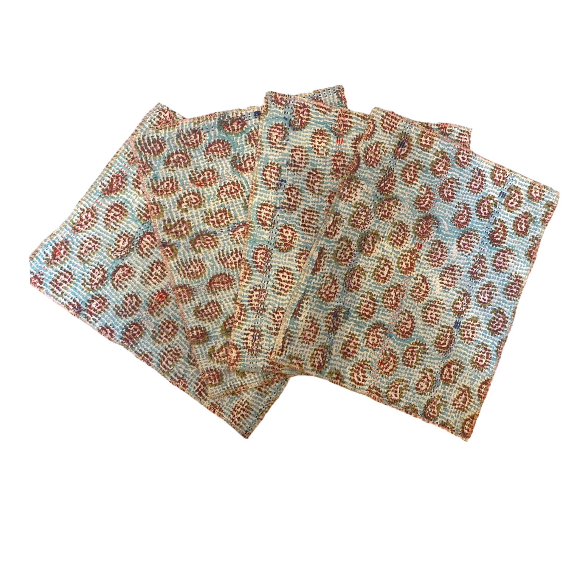 Blue vintage kantha placemat