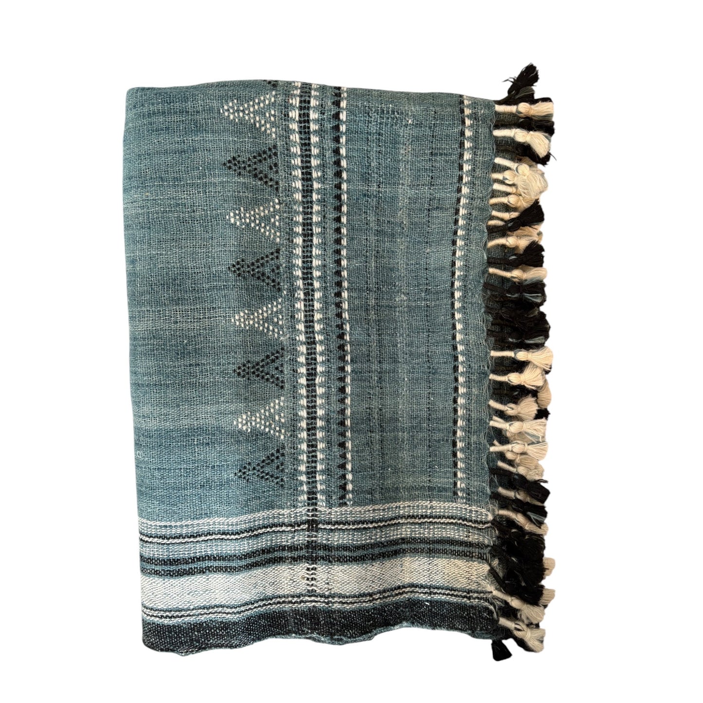 Denim blue woollen throw
