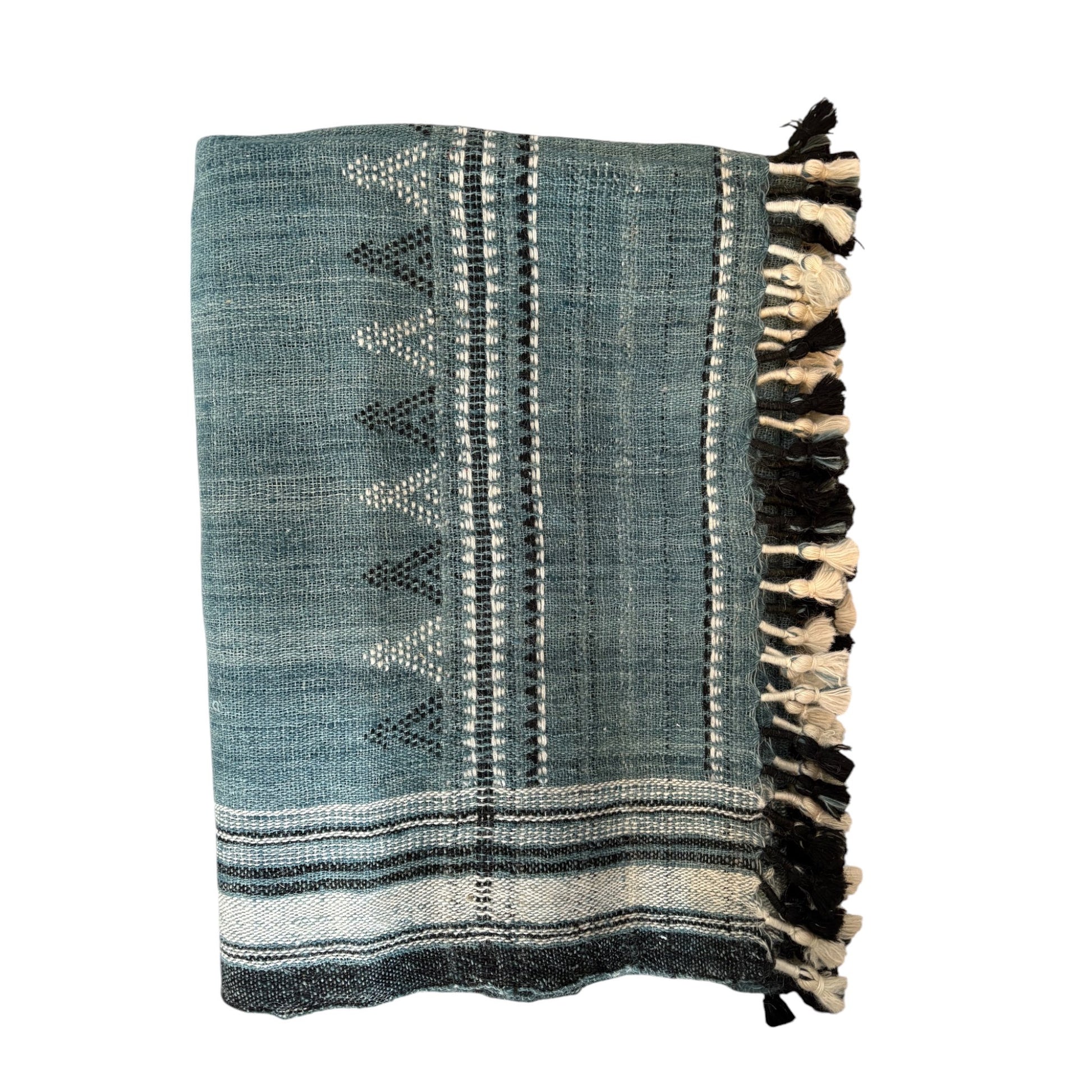 Denim blue woollen throw