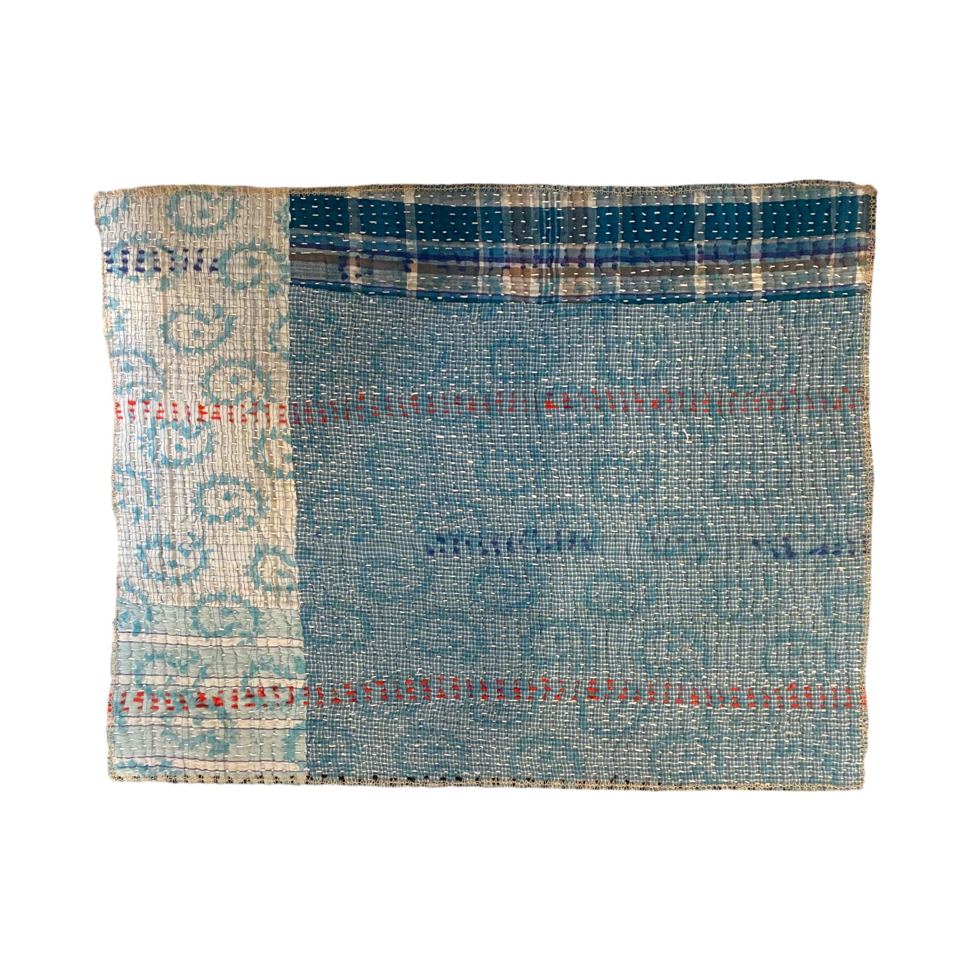 blue kantha placemat