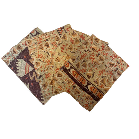 Coral and aubergine placemats