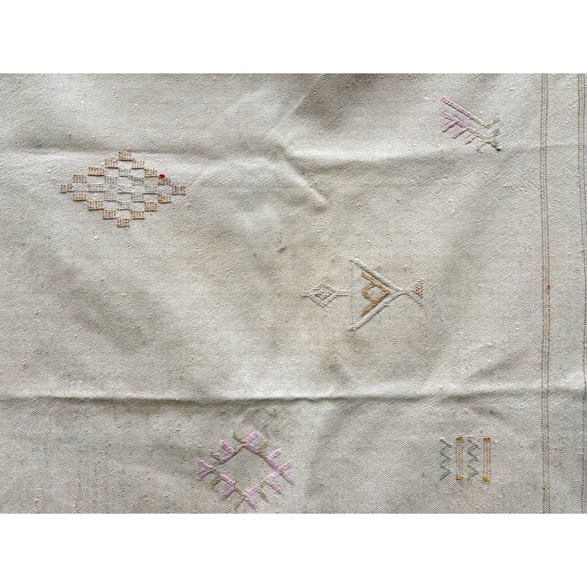 close up cactus kilim rug