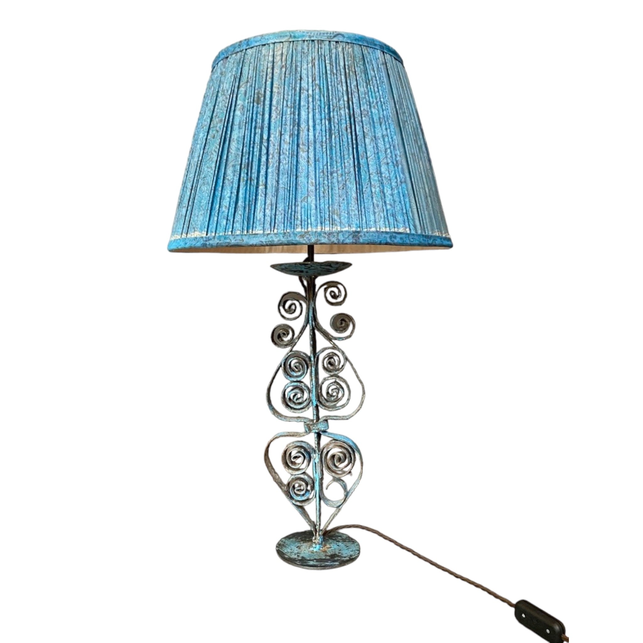 Blue on sale candlestick lamp