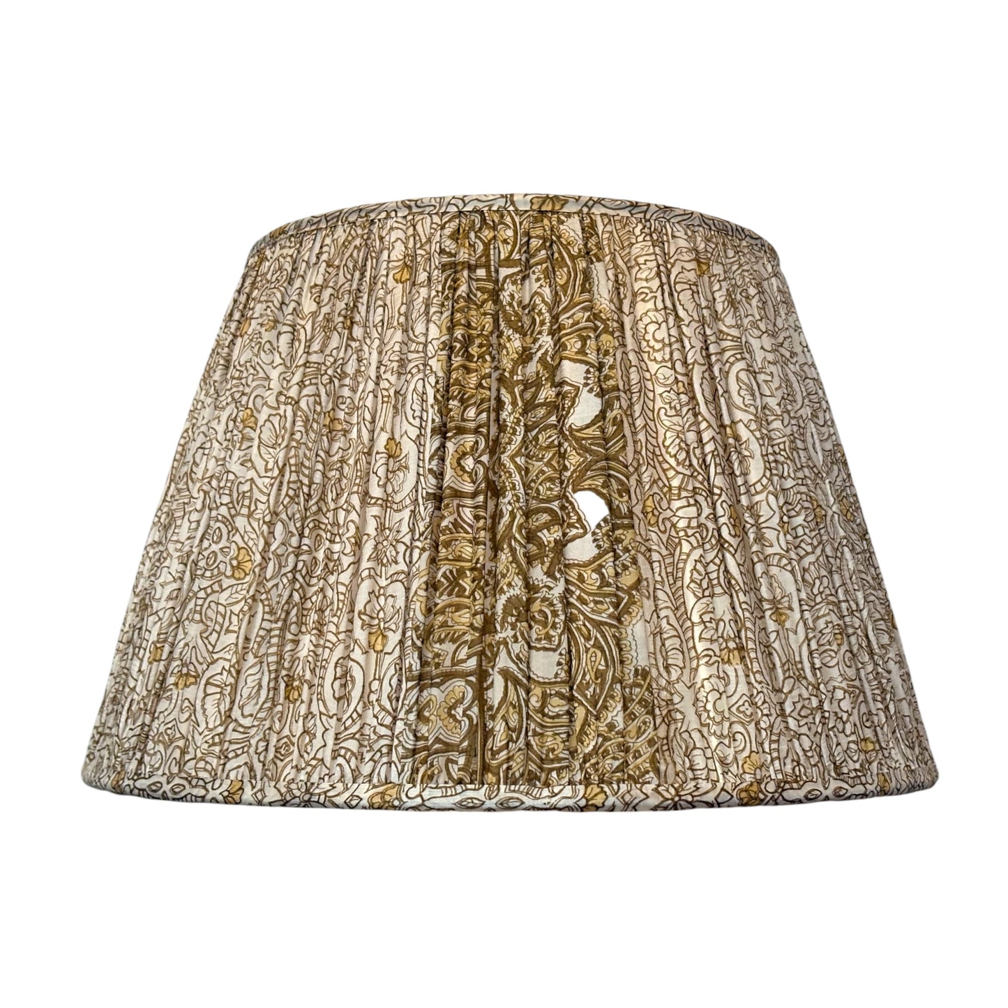 Ecru and gold vintage silk sari lampshade