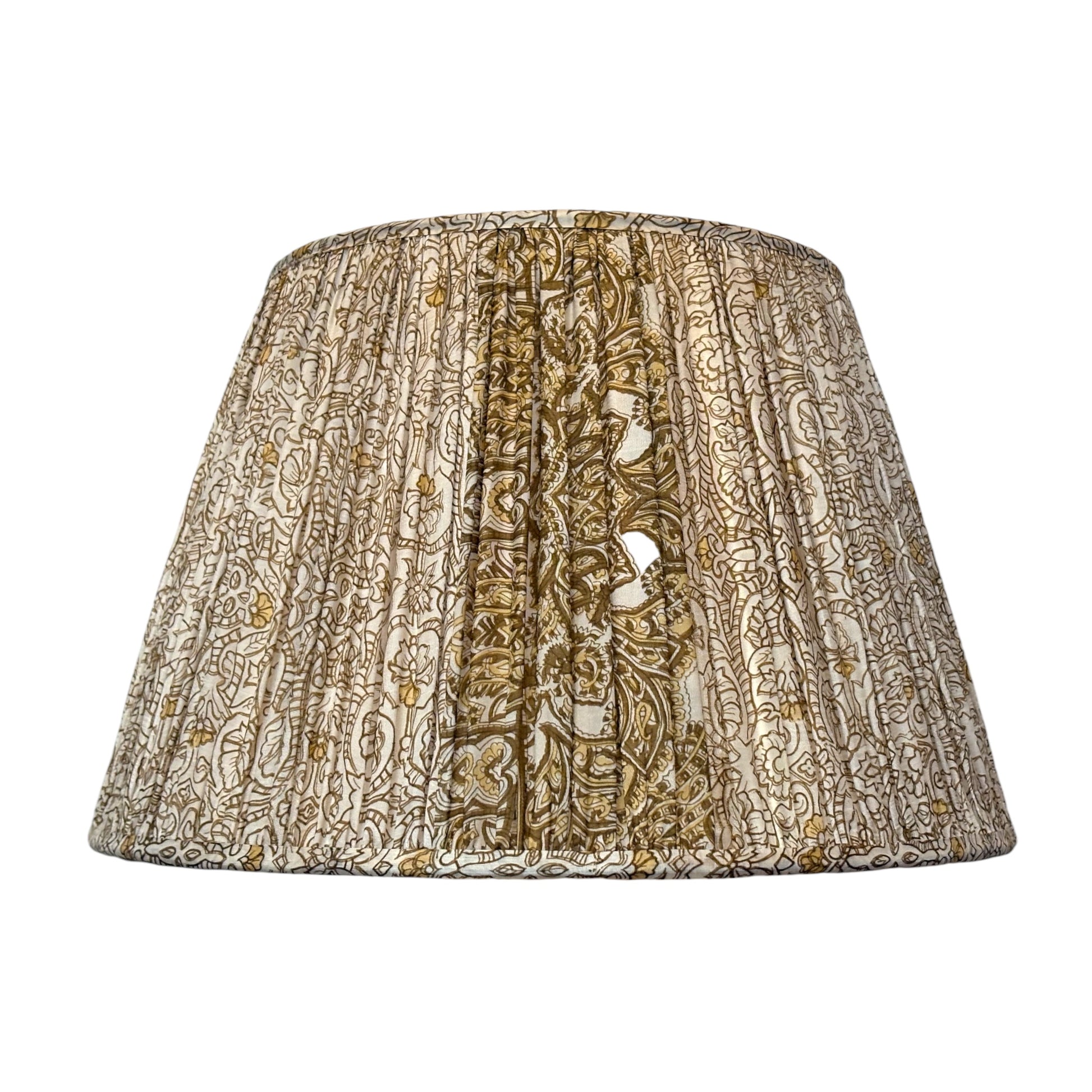 Ecru and gold vintage silk sari lampshade