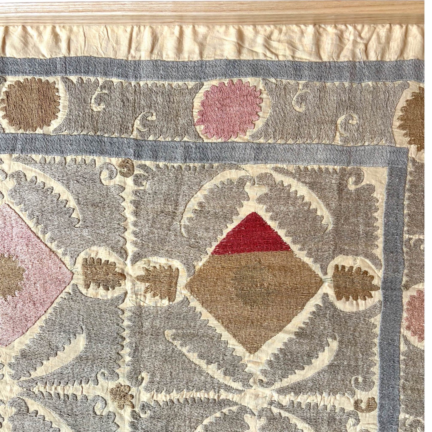 framed Afghan suzani