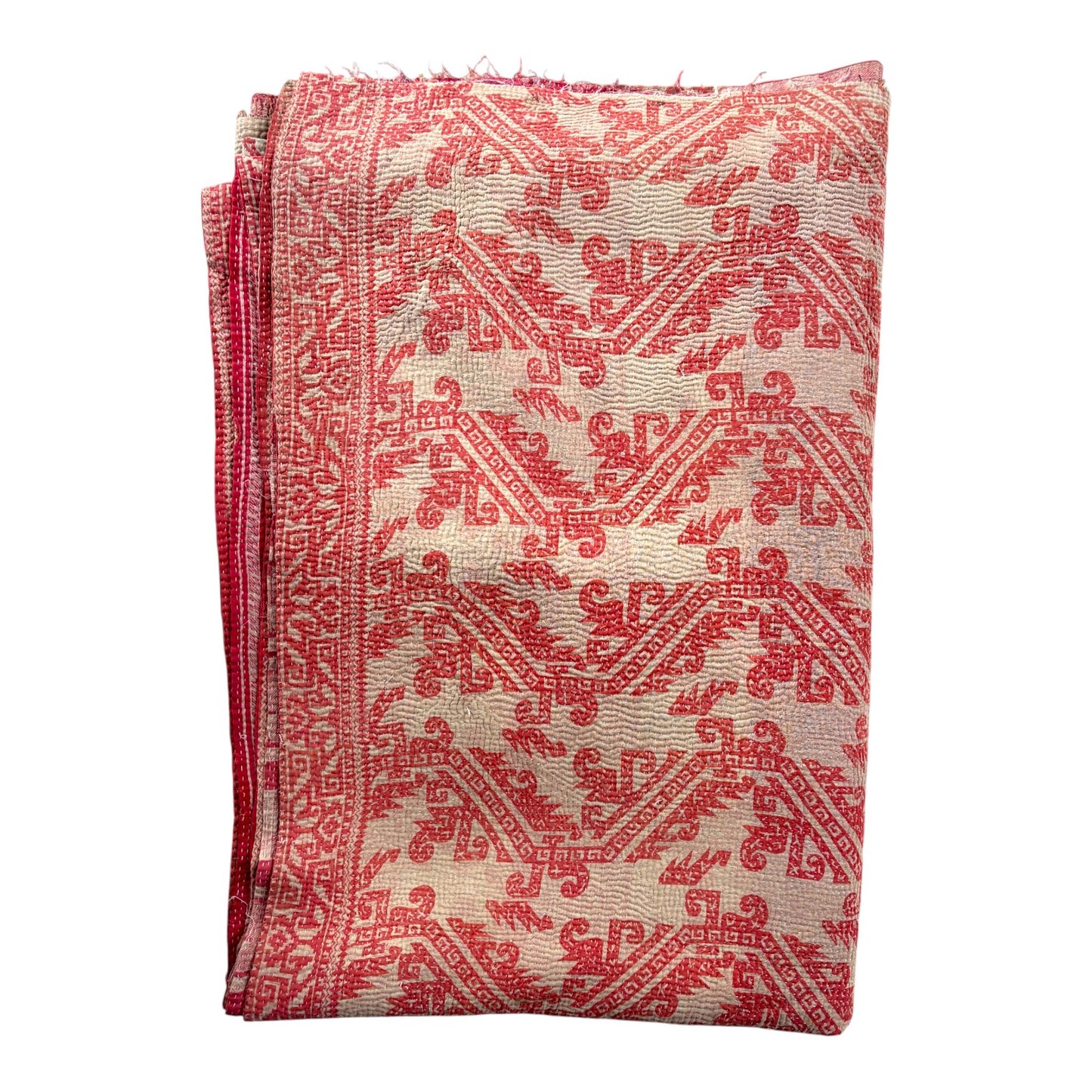 Red kantha quilt