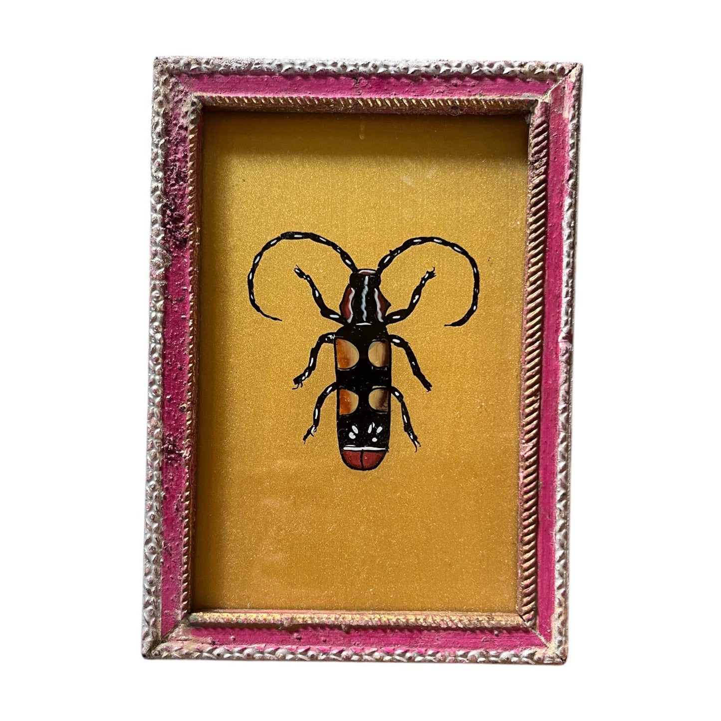 gold bug glass painting