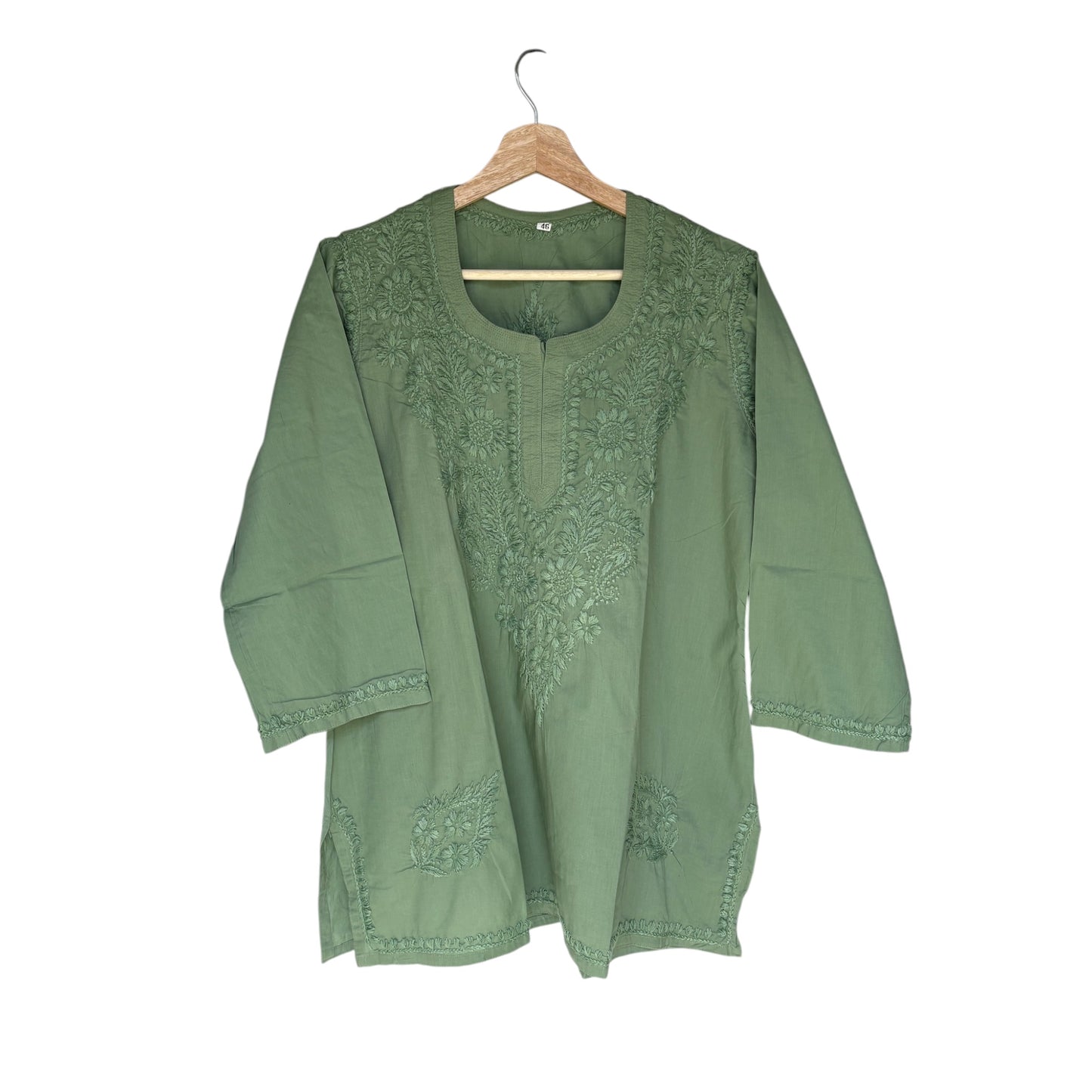 Green cotton kurta