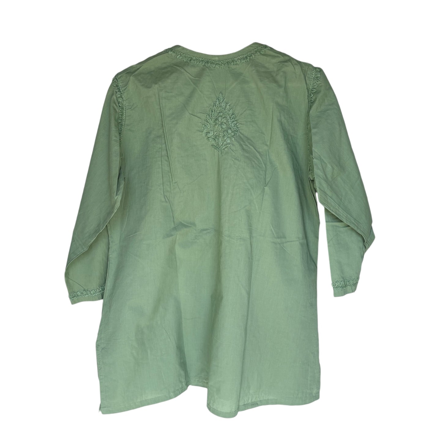 Green cotton kurta back