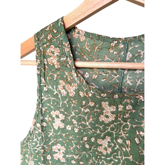 close up green and ochre nightie