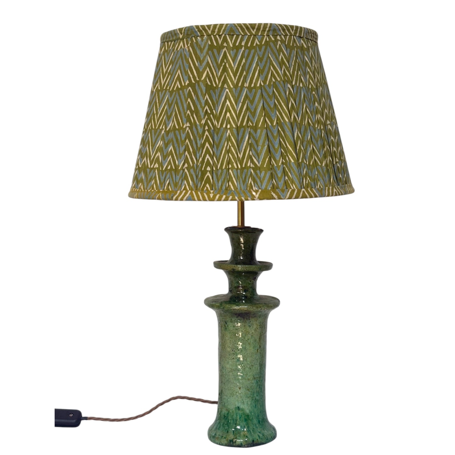 green tamegroute candlestick lamp
