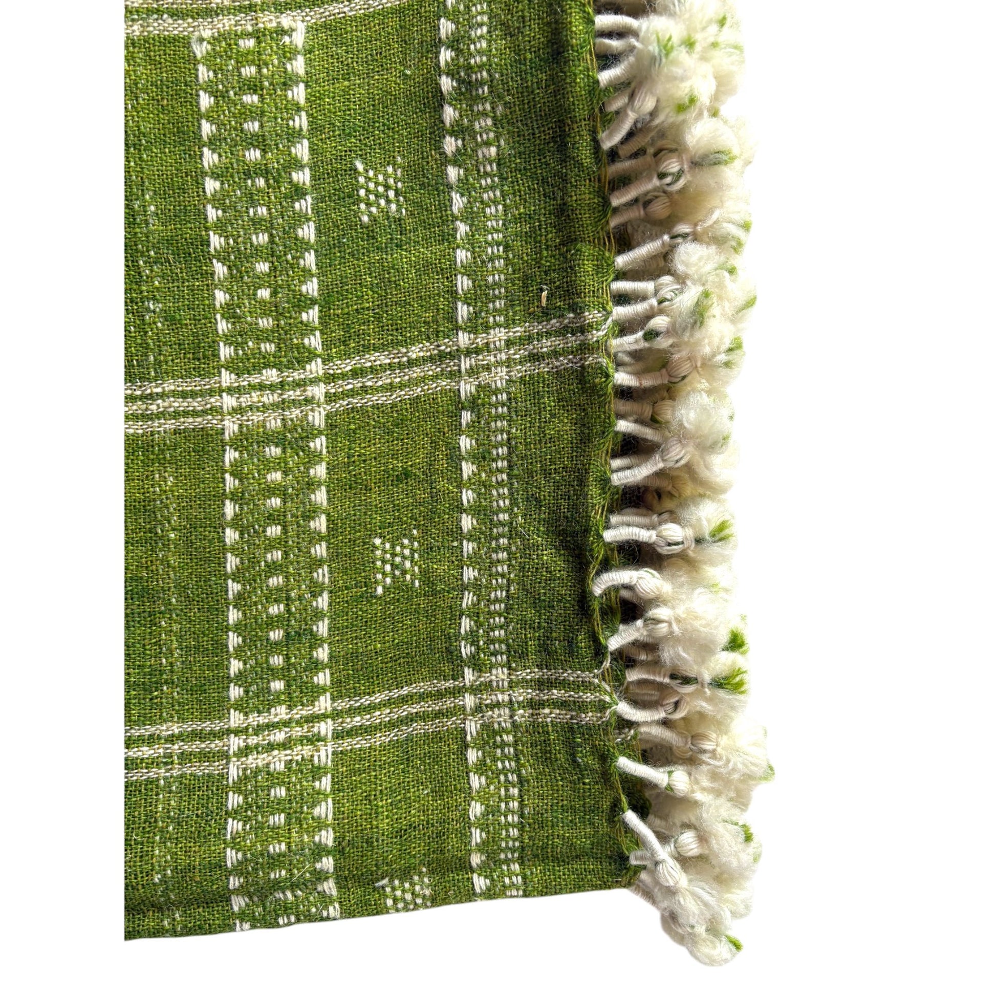 green woollen throw