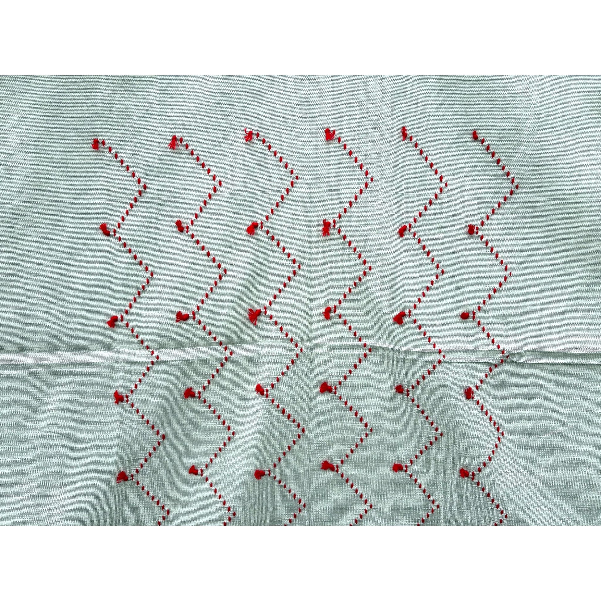 grey with red moroccan bedspread