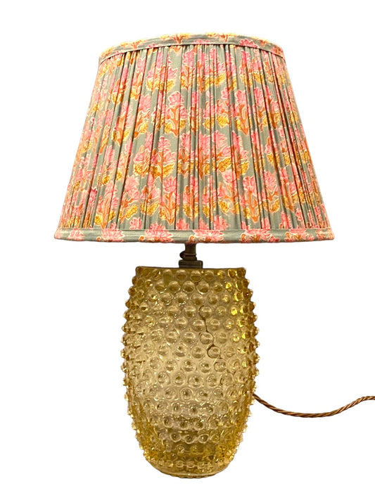 Haveli ochre hobnail glass lamp