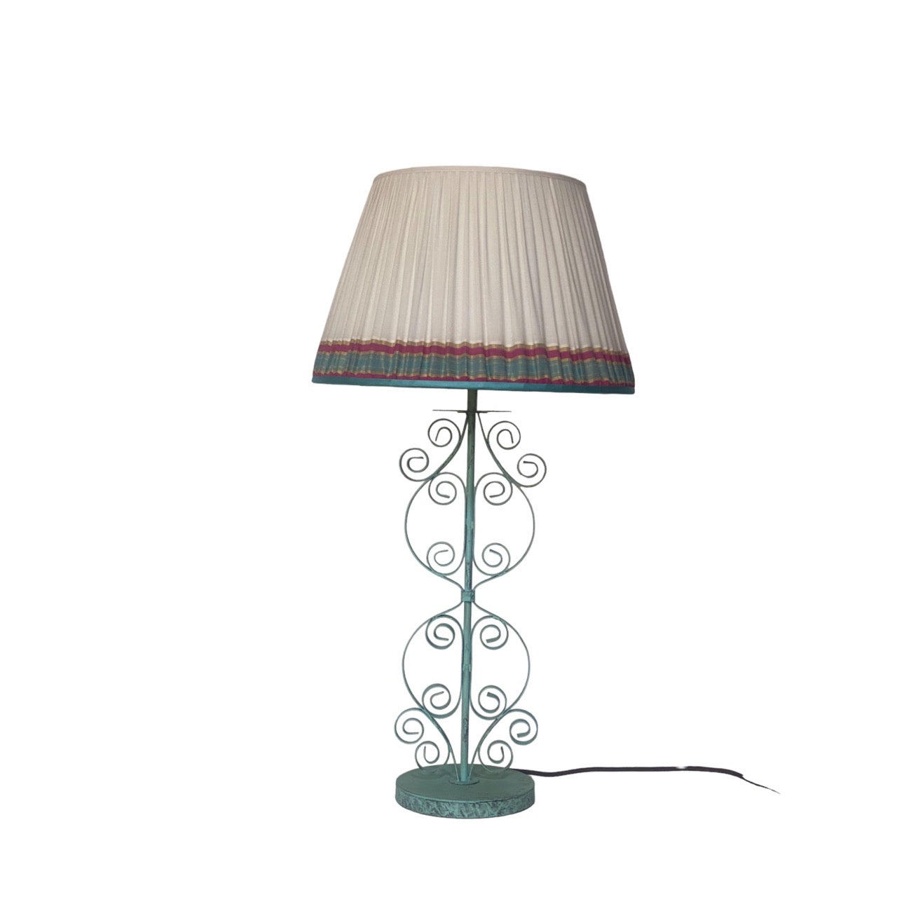 Manali curly table lamp with keralan lampshade