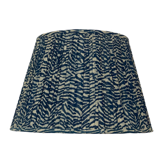 Indigo wave cotton lampshade