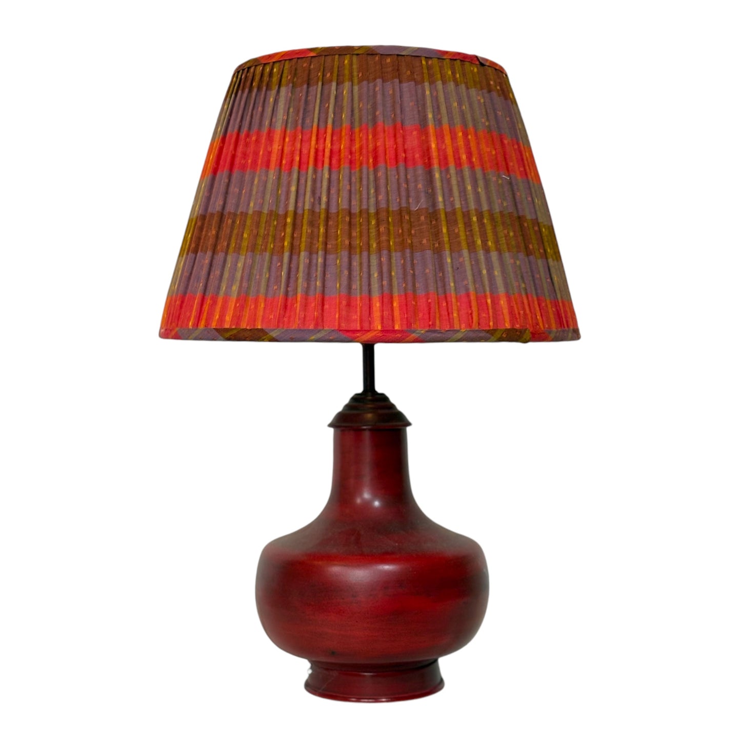 Priyanka Table lamp with striped keralan cotton lampshade