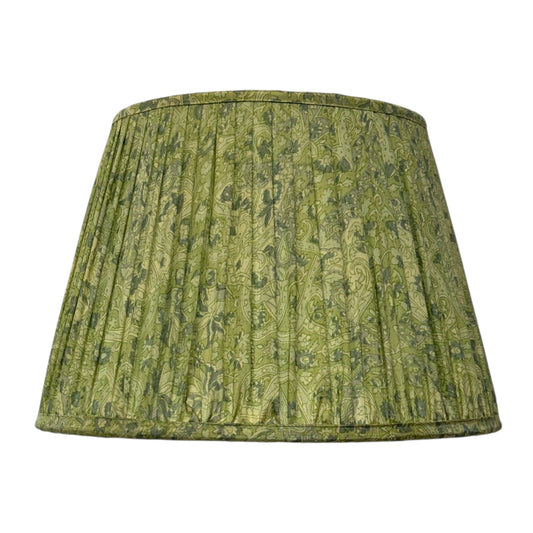 Lime green vintage sari silk lampshade