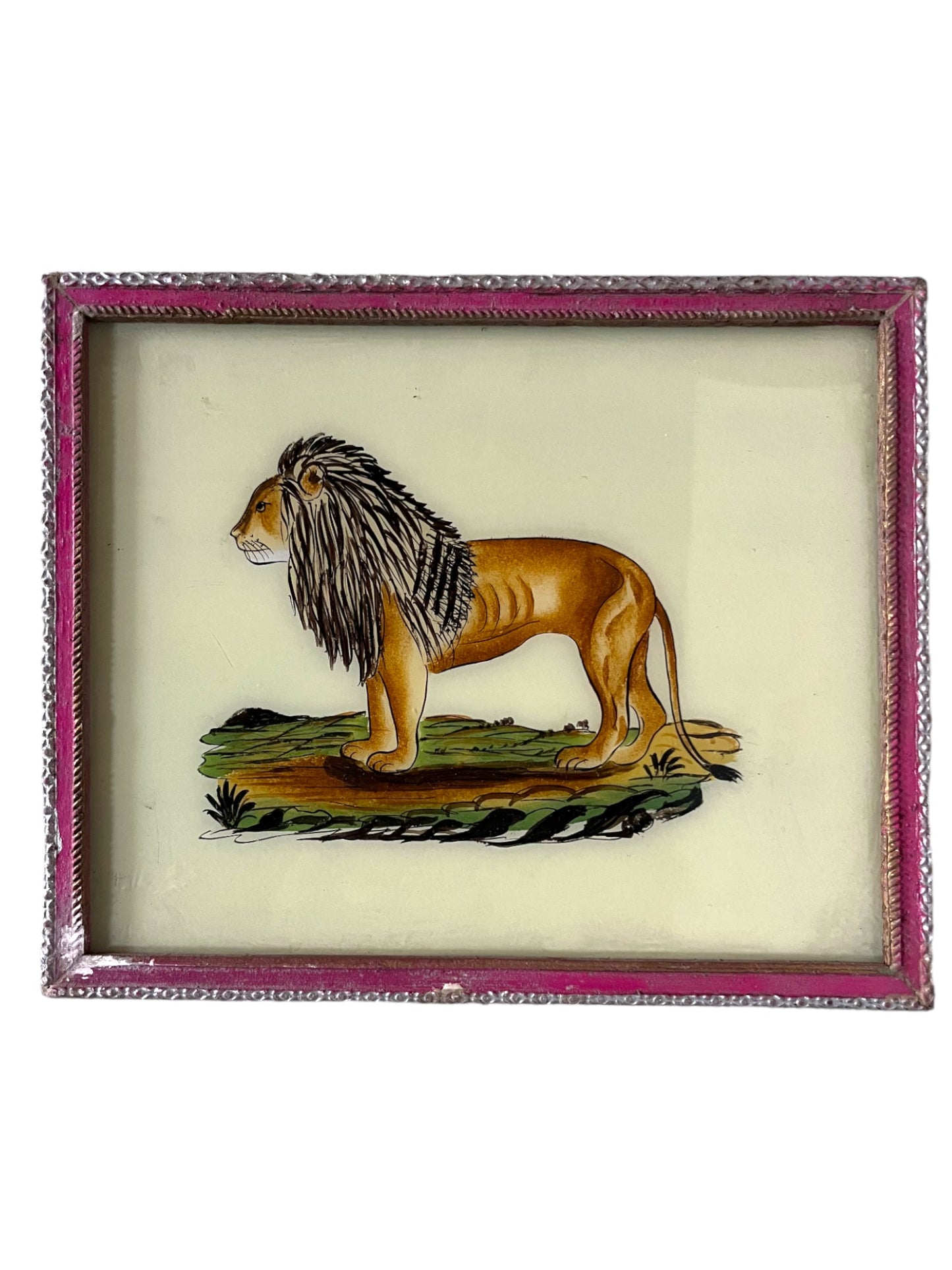 Medium lion glass painting