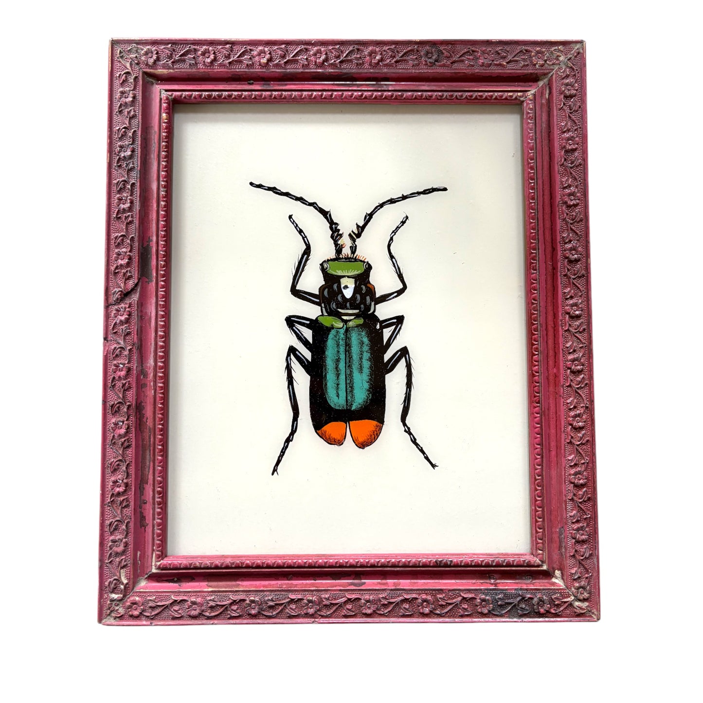 Medium Beetle glass painting