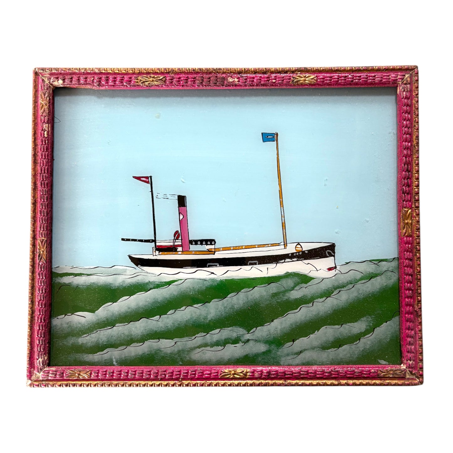 Medium boat glass painting