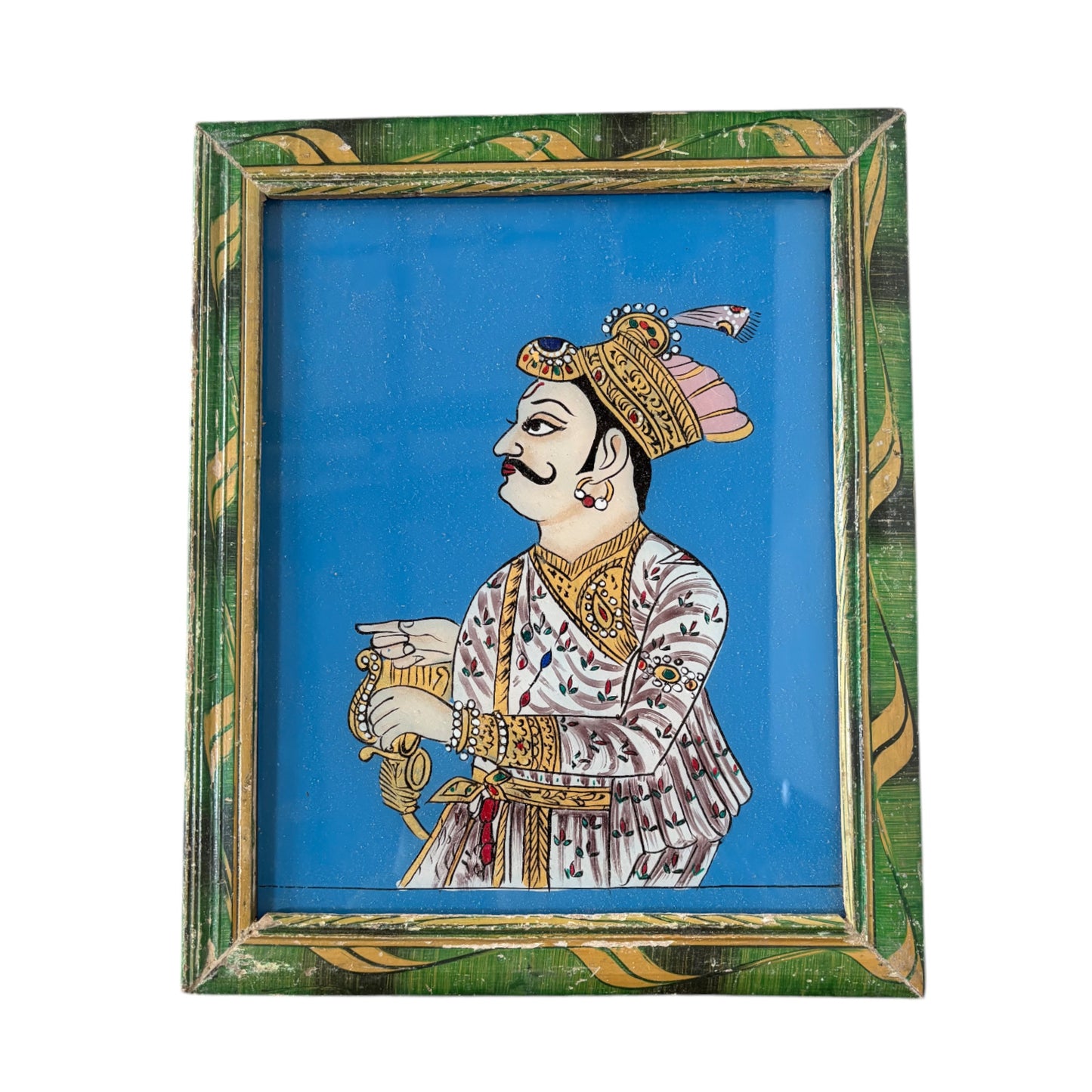 Medium indian faces glass painting