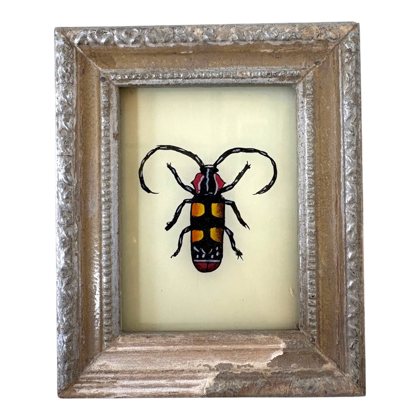 mini beetle glass painting