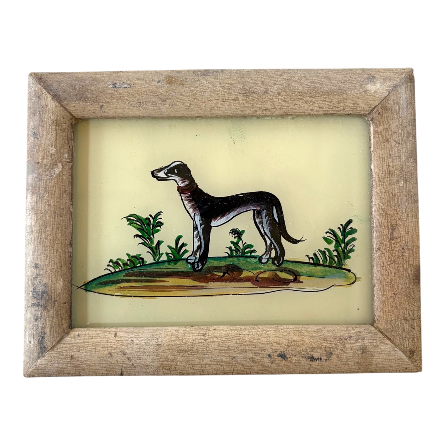 mini dog glass painting