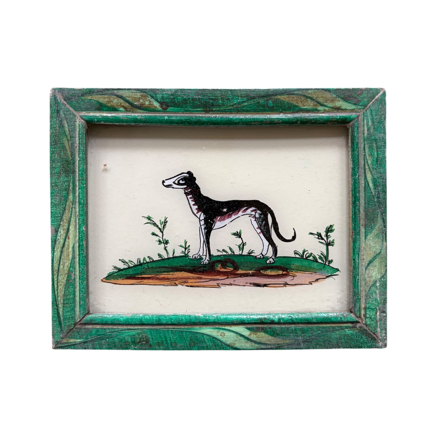 Mini long dog glass painting