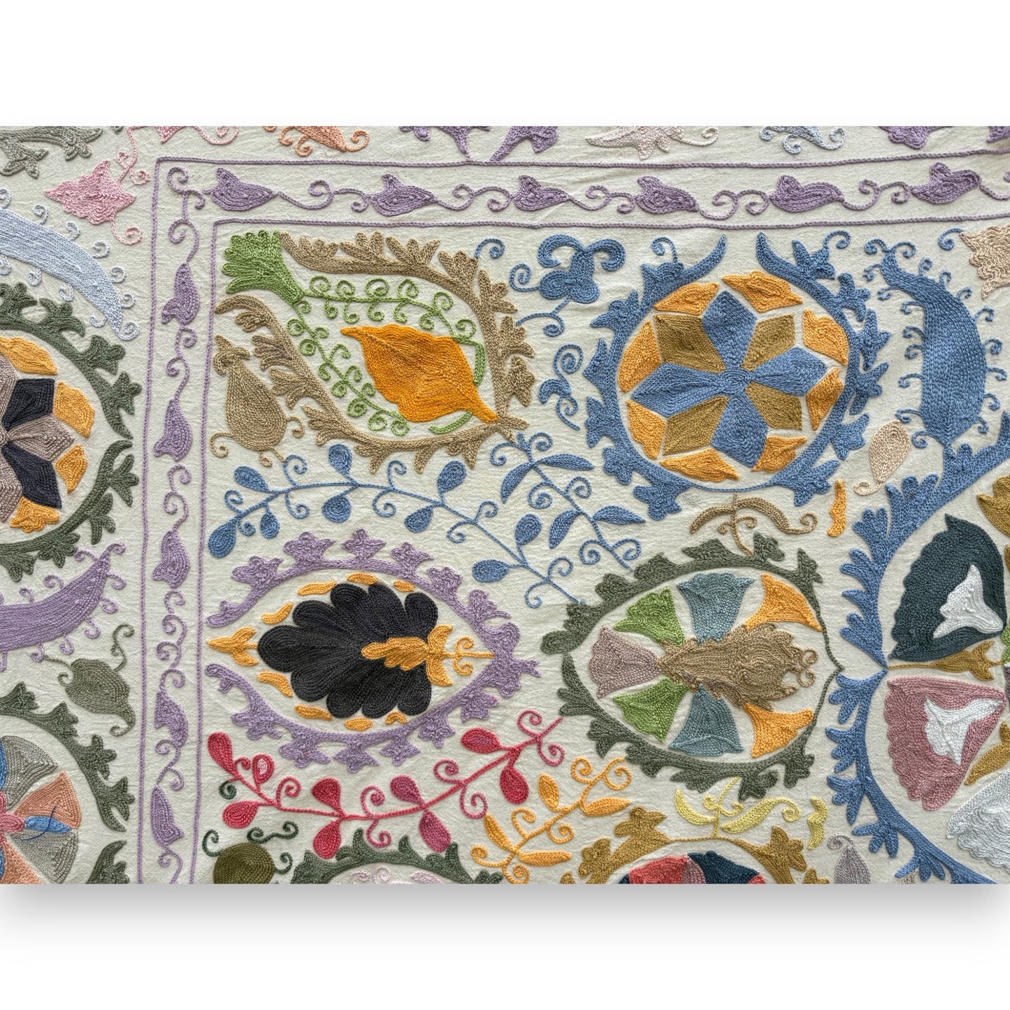 close up multicolour suzani