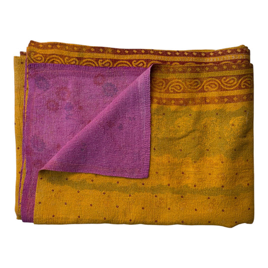 Mustard kantha quilt