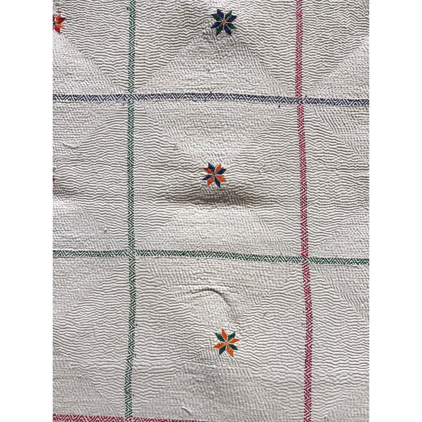 Nakshi kantha quilt blue