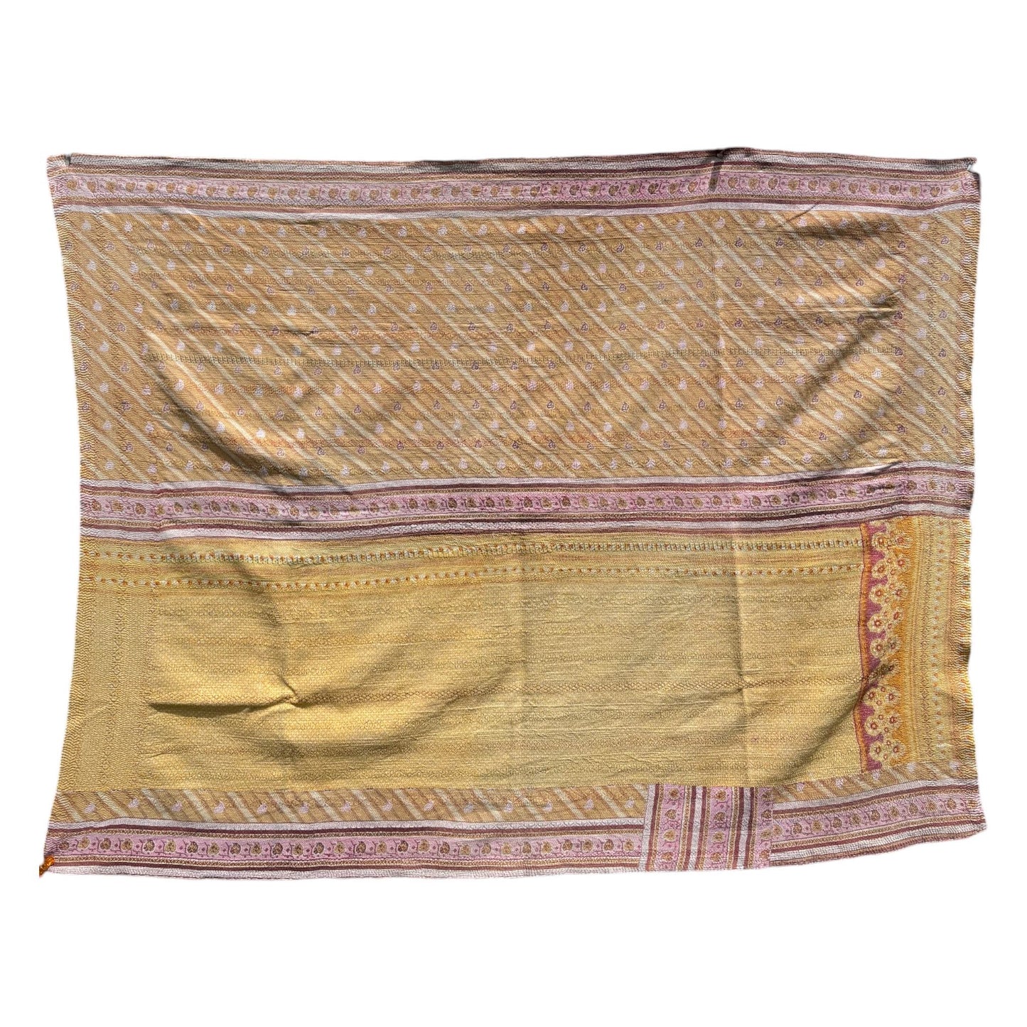 Nakshi stripe kantha quilt reverse