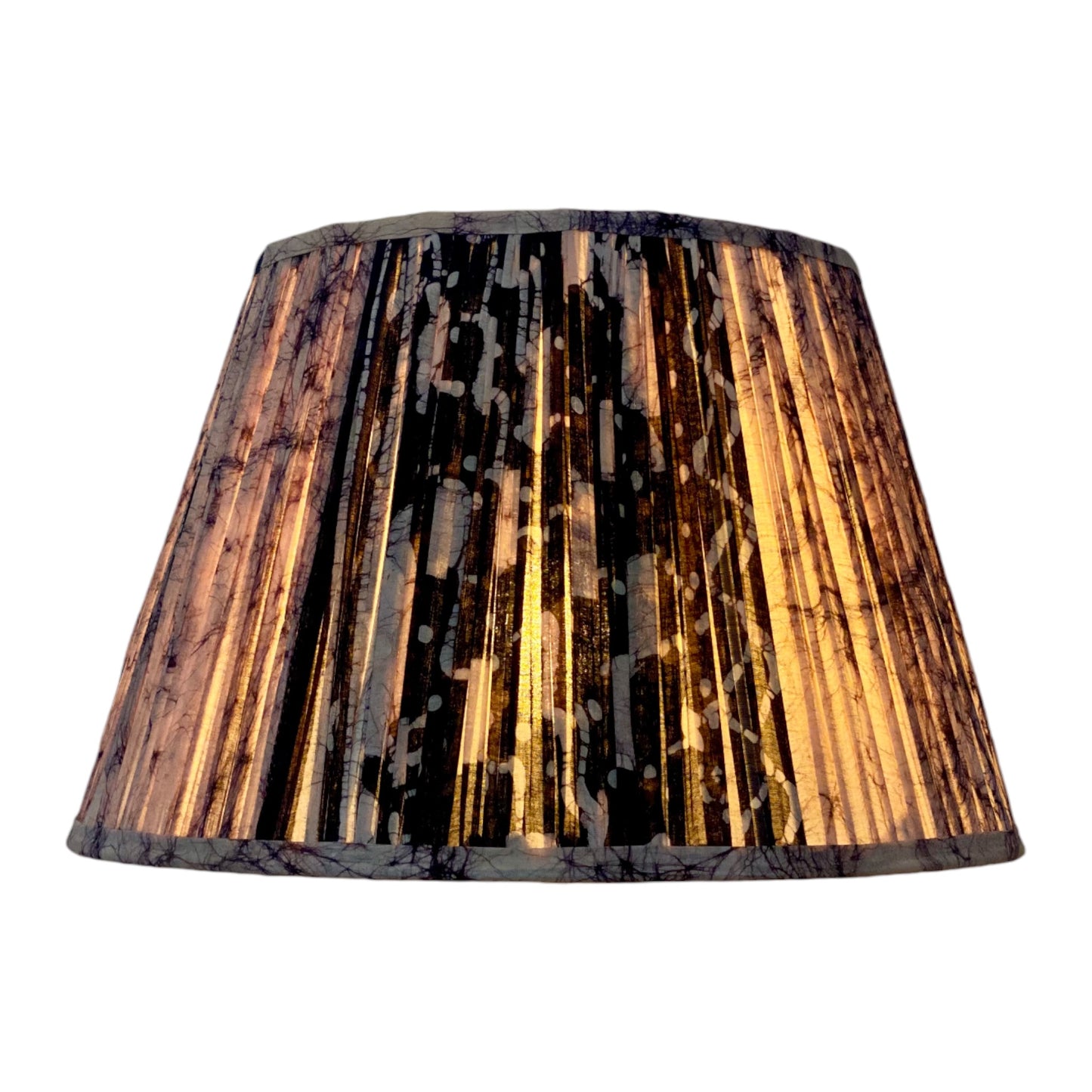 Navy vintage sari lampshade lit