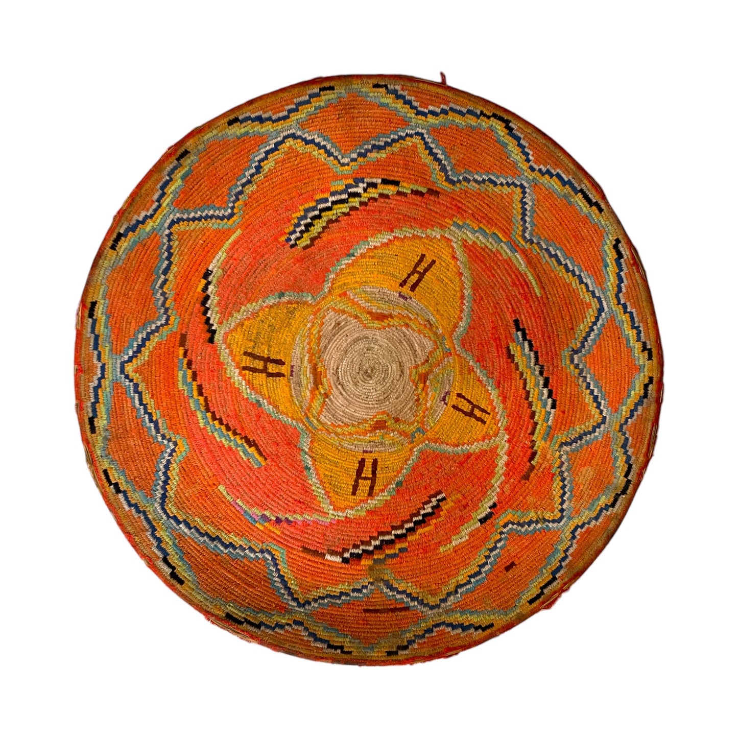 Oranges vintage berber basket