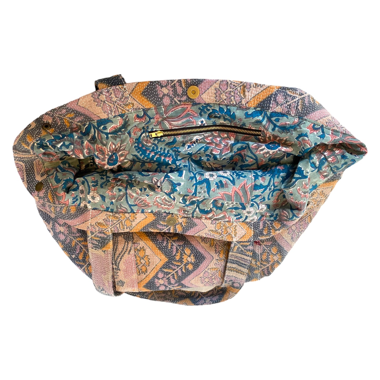 Pastels soft kantha bag lining
