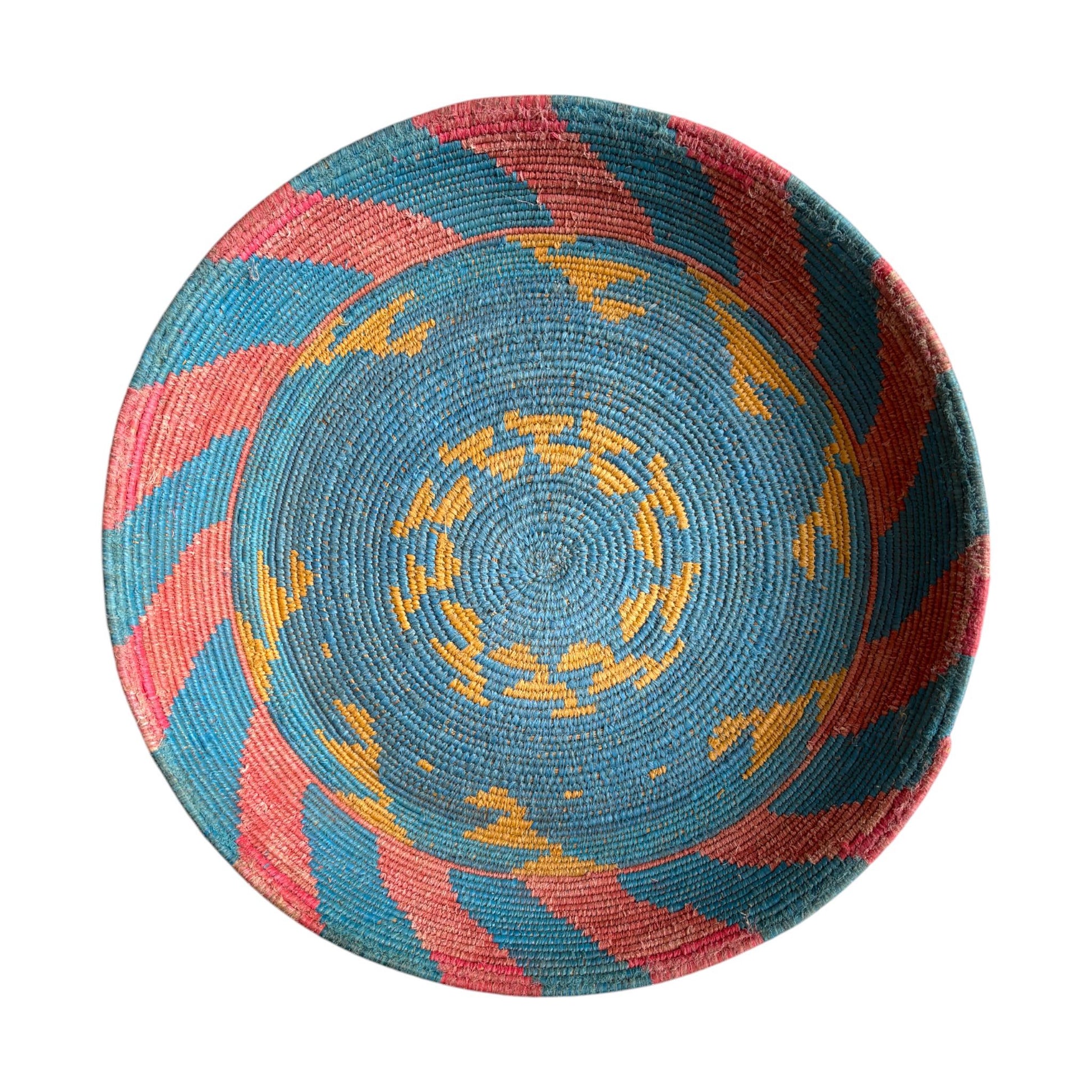 Pink and blue vintage berber basket