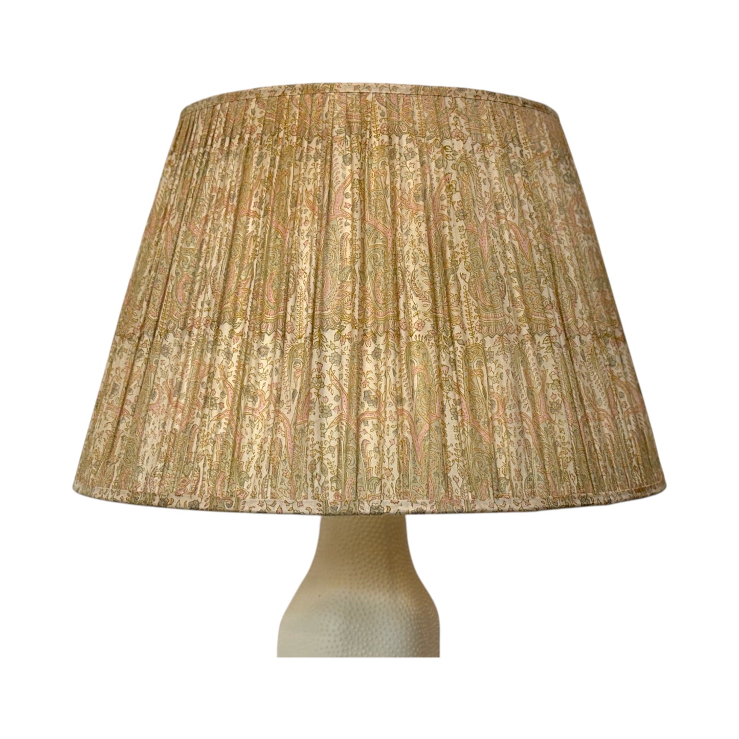 Textured lampshade on a white background