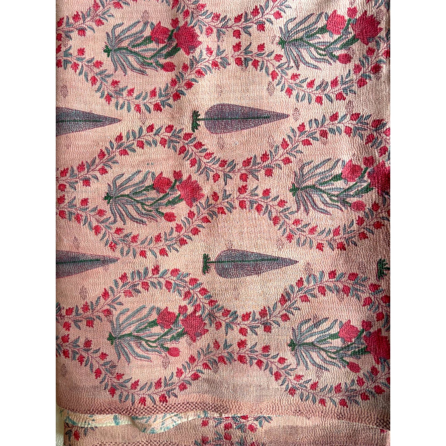 Pink Moghul block print kantha