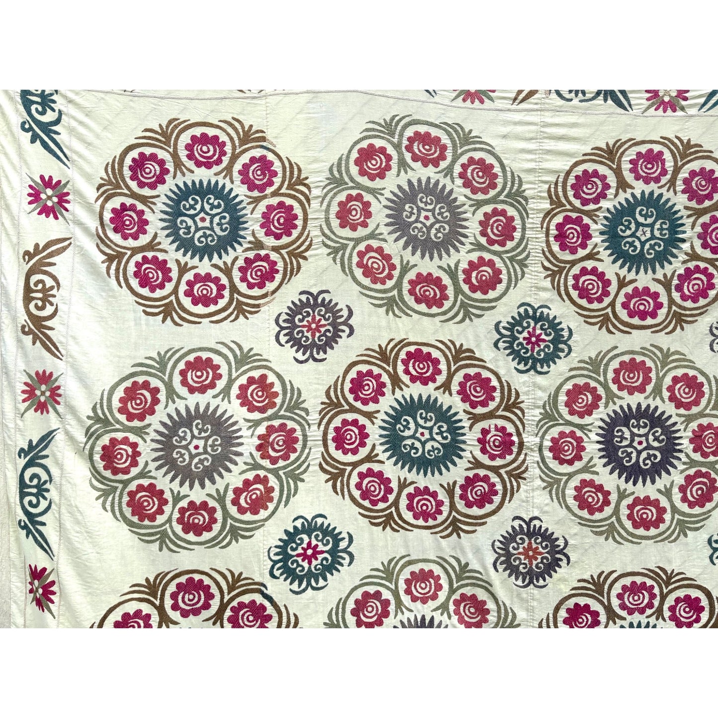 Pink and teal suzani