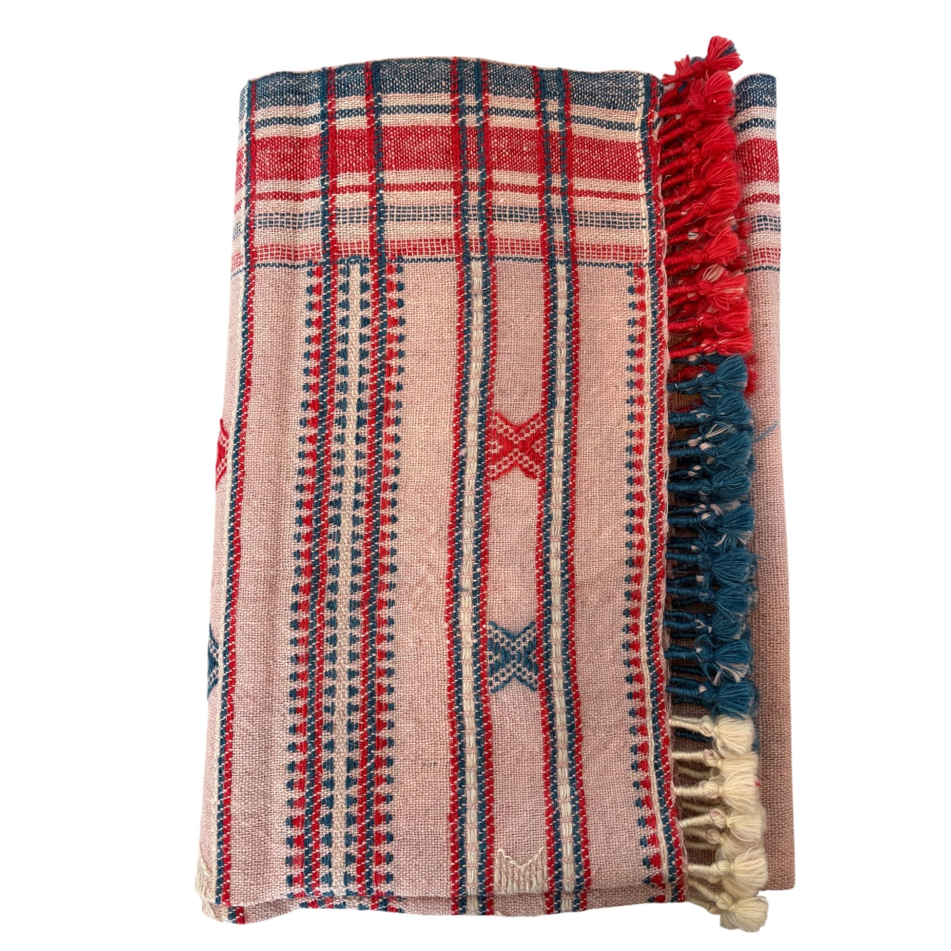 Pink woollen throw