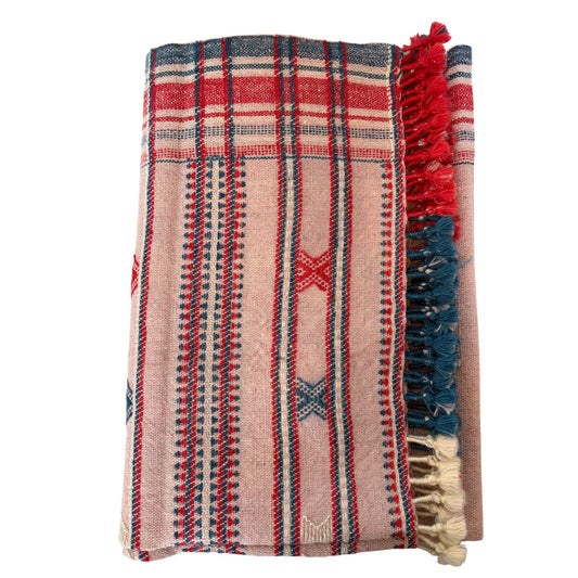 Pink woollen throw