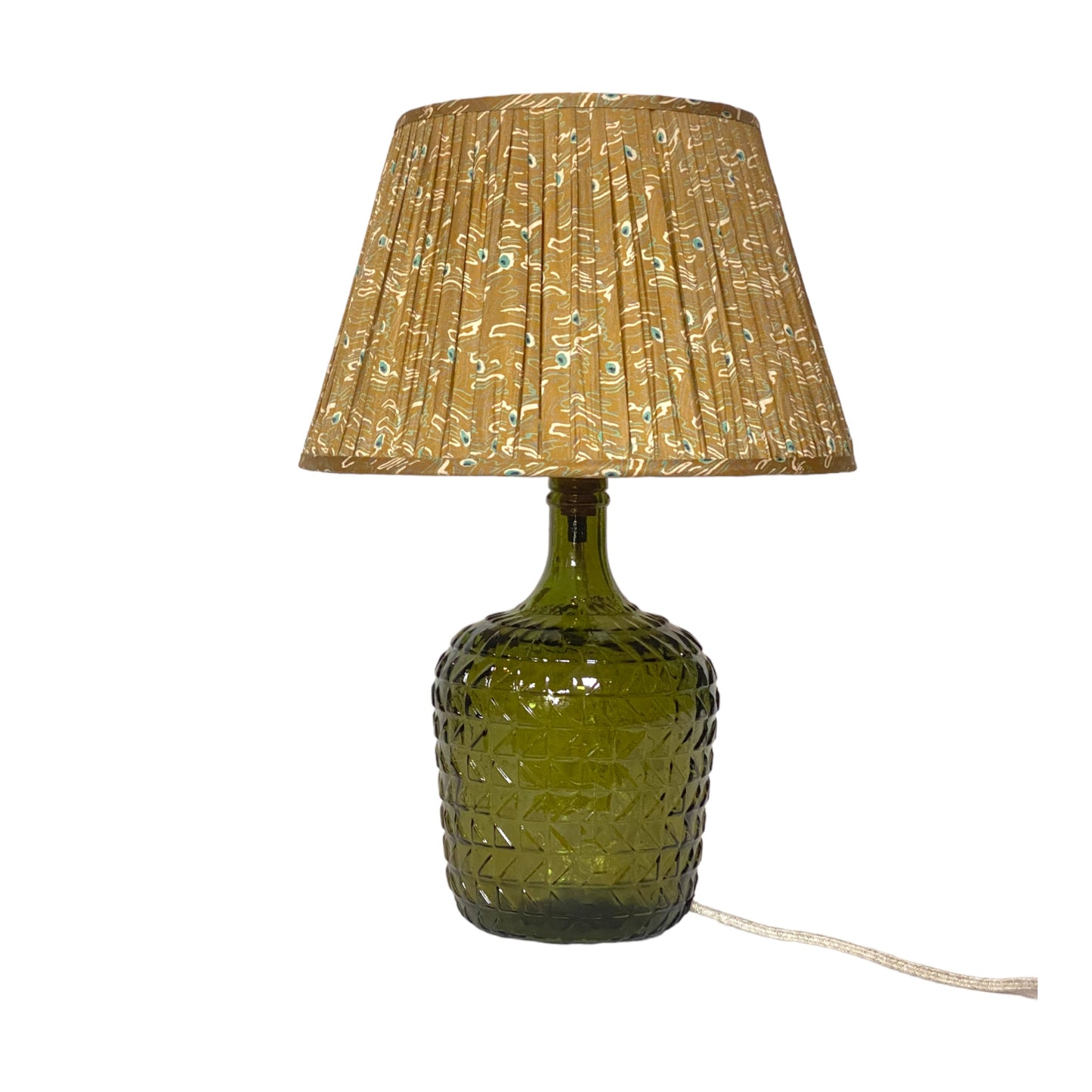 Prisha recycled bottle lamp base olive green